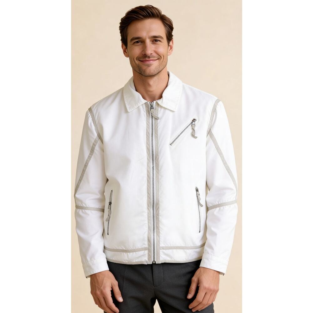 Biarelli BR-X Bomber Jacket Unisex Large Cotton Linen Lightweight Casual Coat